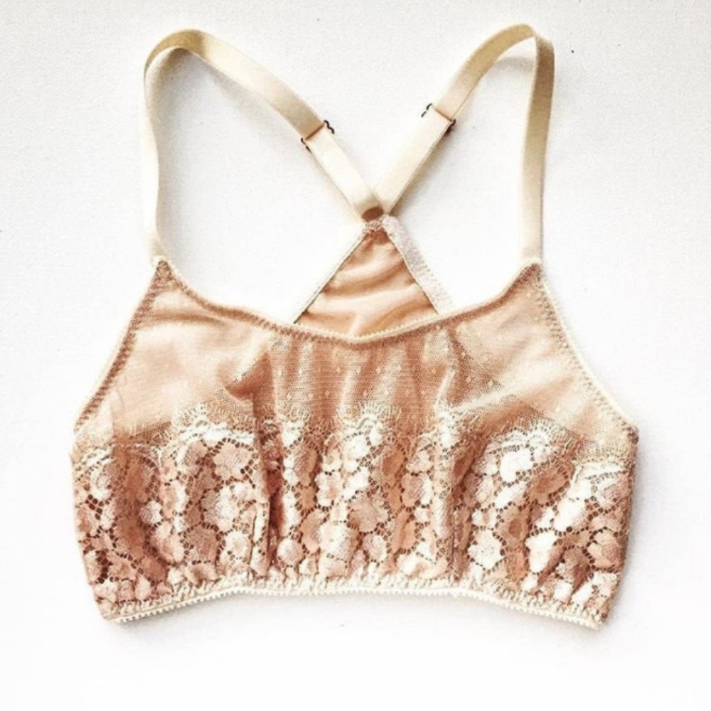 Metallic Lace & Mesh Bralette- Multiple sizes
